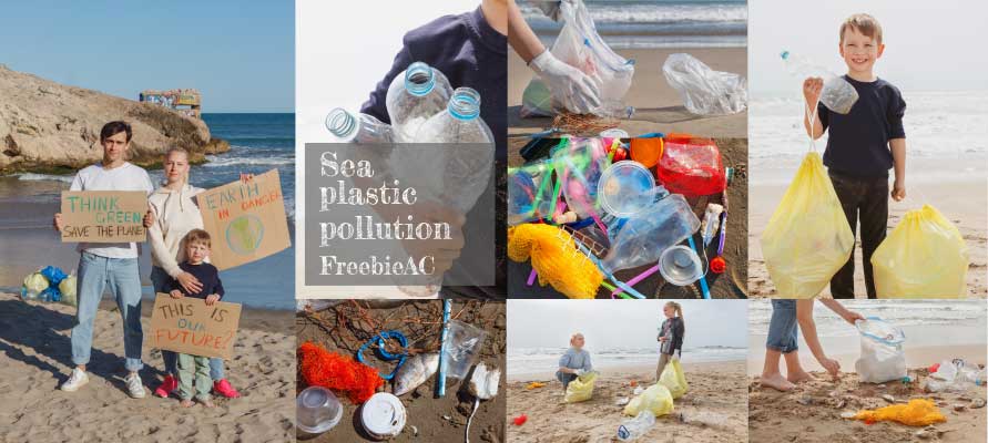 海中塑料垃圾照片
