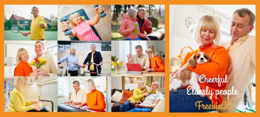 Photos of healthy senior citizens