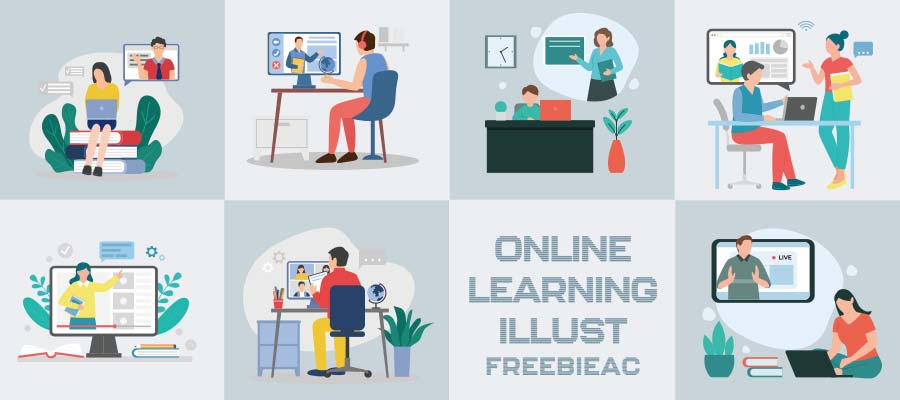 Online learning illustration collection