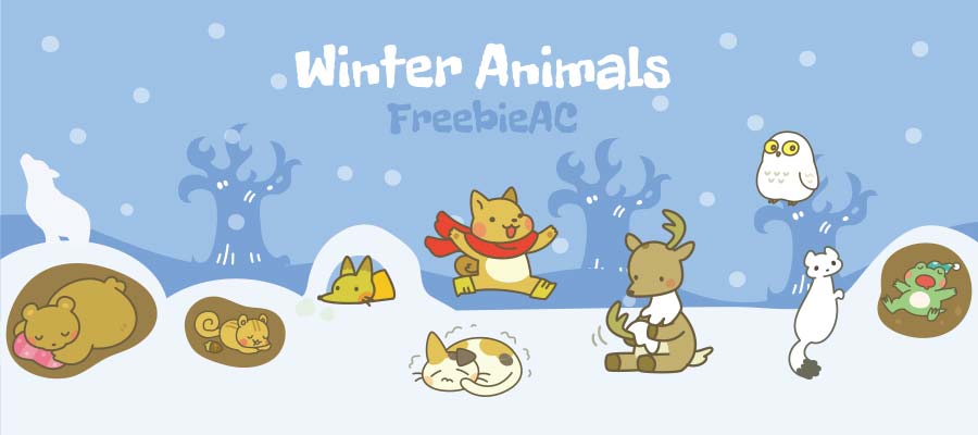 冬季動物插畫