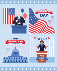 Presidents day illustration collection