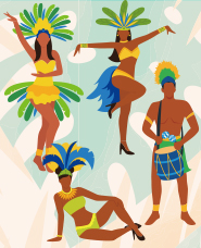 Illustration collection of brazilian carnival dancers