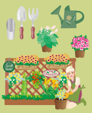 minh họa làm vườn